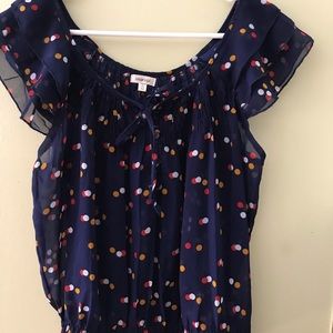 Marisol women’s poke a dot sheer blouse